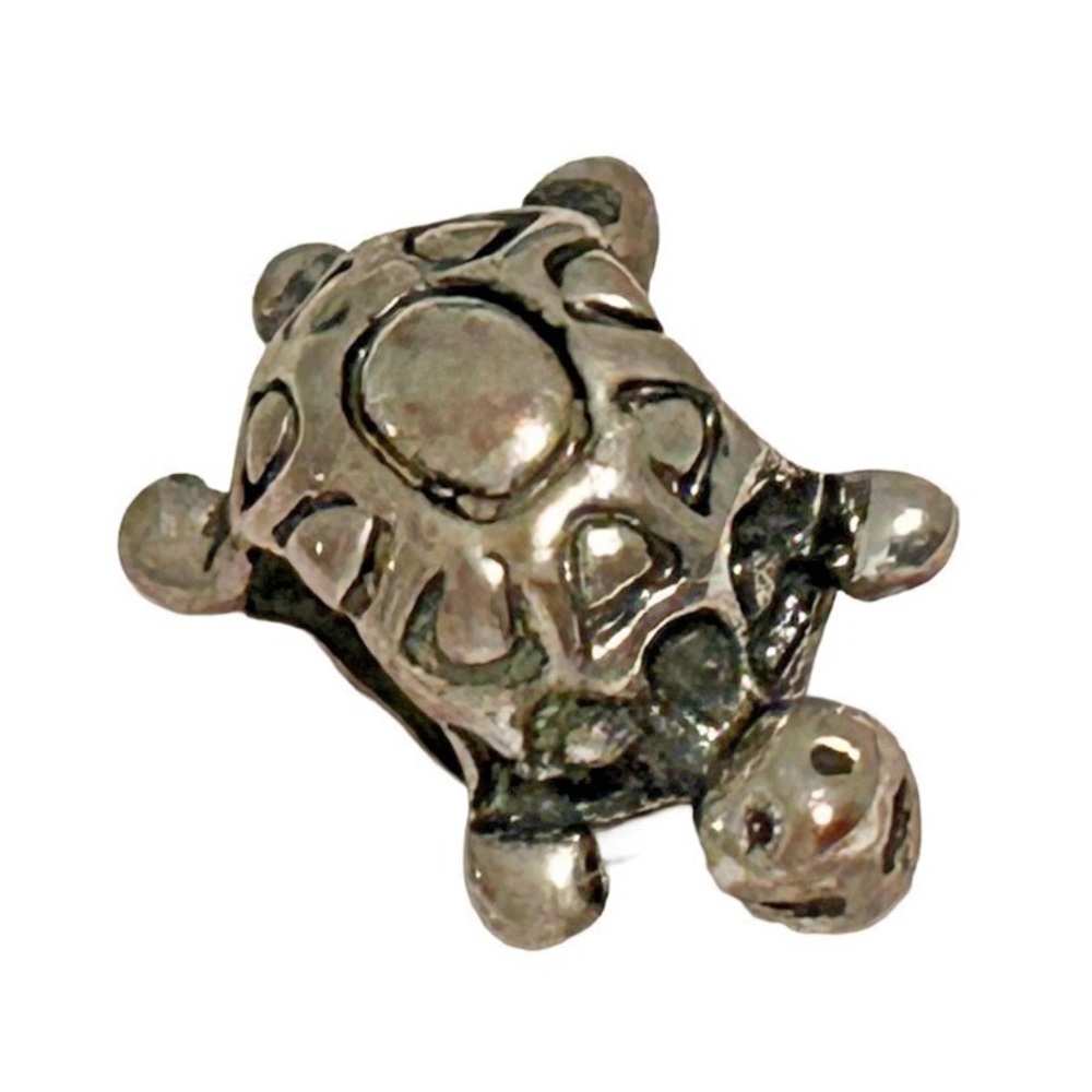 Silvertone Turtle Charm Bead For Charm Bracelet Necklace Jewelry